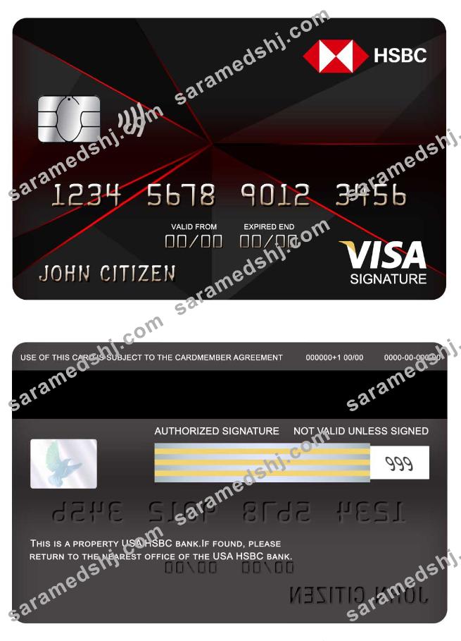 USA HSBC bank visa signature card